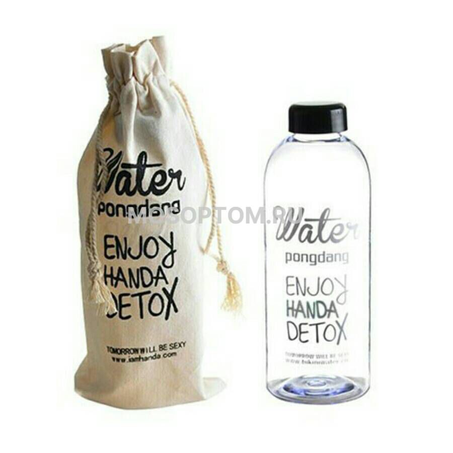Бутылка для воды 1000 мл Enjoy Handa Detox, пластик AS, прозрачная оптом