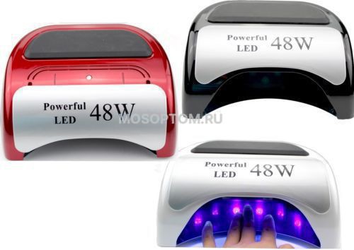 Светодиодная LED лампа Powerful 48 W white с LCD дисплеем и сенсором для сушки покрытий на ногтях оптом