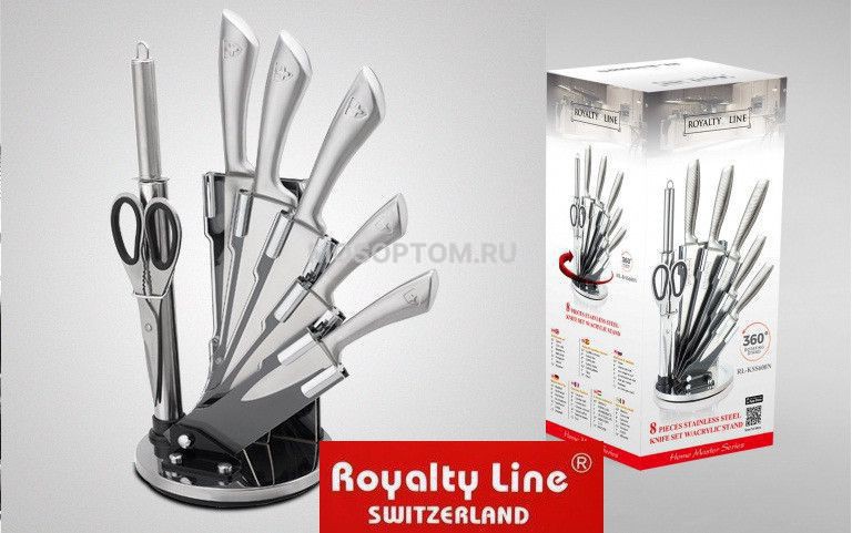 Набор ножей на подставке Royalty Line RL-KSS600N оптом  - Фото №2