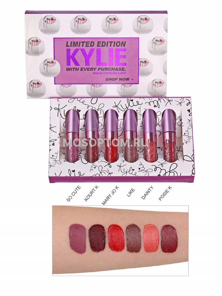 Помада Lilimited edition kylie with every purchase  (сиреневая упаковка) оптом 