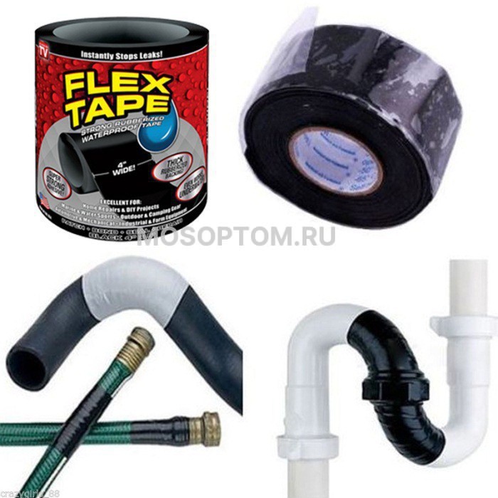 Ремонтная лента Flex Tape (черная) оптом - Фото №2