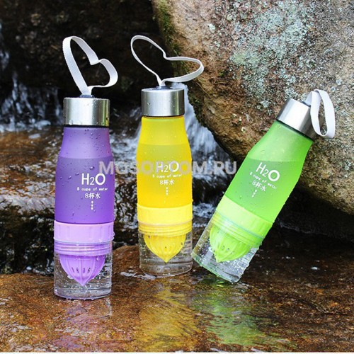 Спортивная бутылка H2O DRINK MORE WATER с соковыжималкой оптом - Фото №7