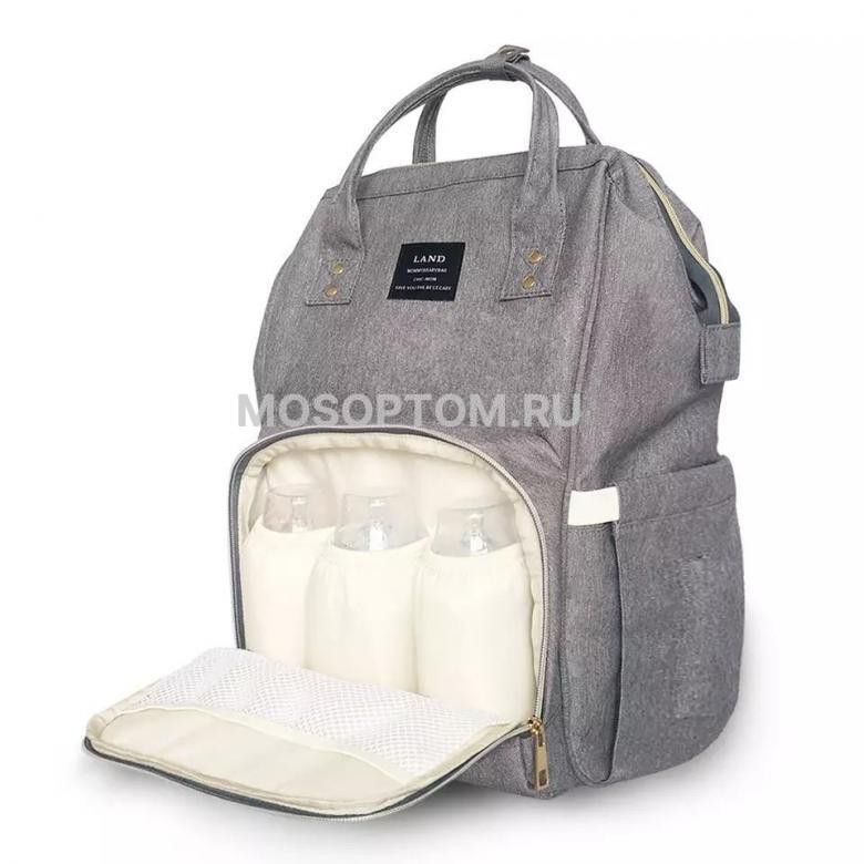 Сумка рюкзак для мамы Baby Mo Ximiran с USB и лямками для коляски оптом - Фото №3