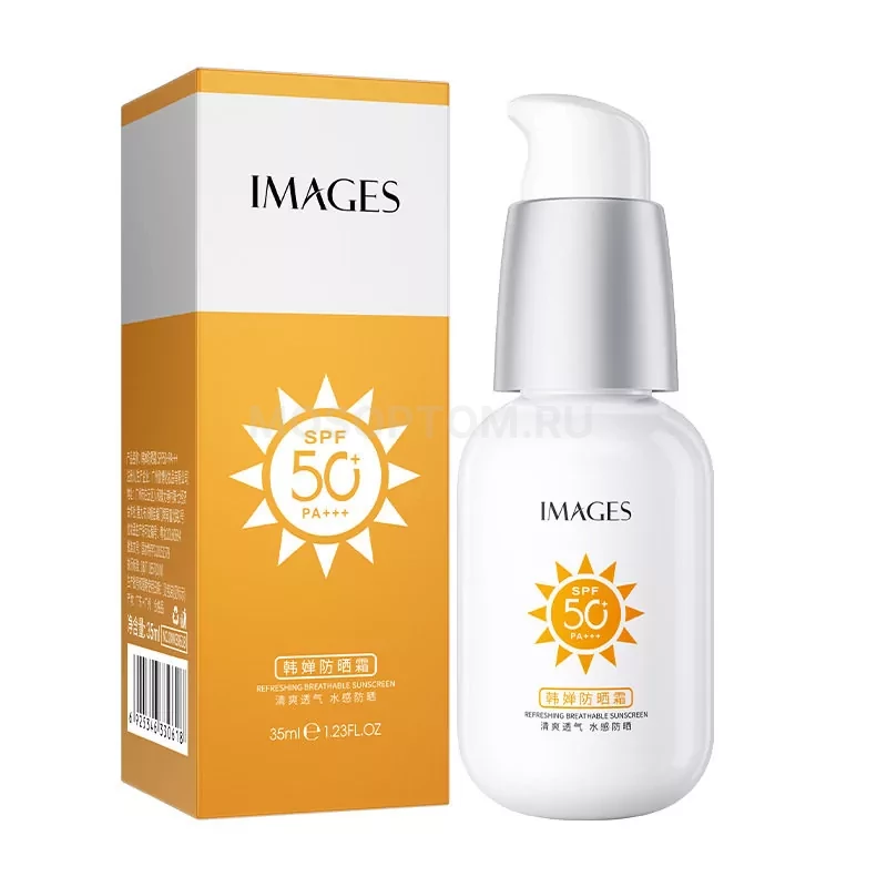 Освежающий солнцезащитный крем для лица Images Refreshing Breathable Sunscreen SPF50+ PA+++, 35мл оптом