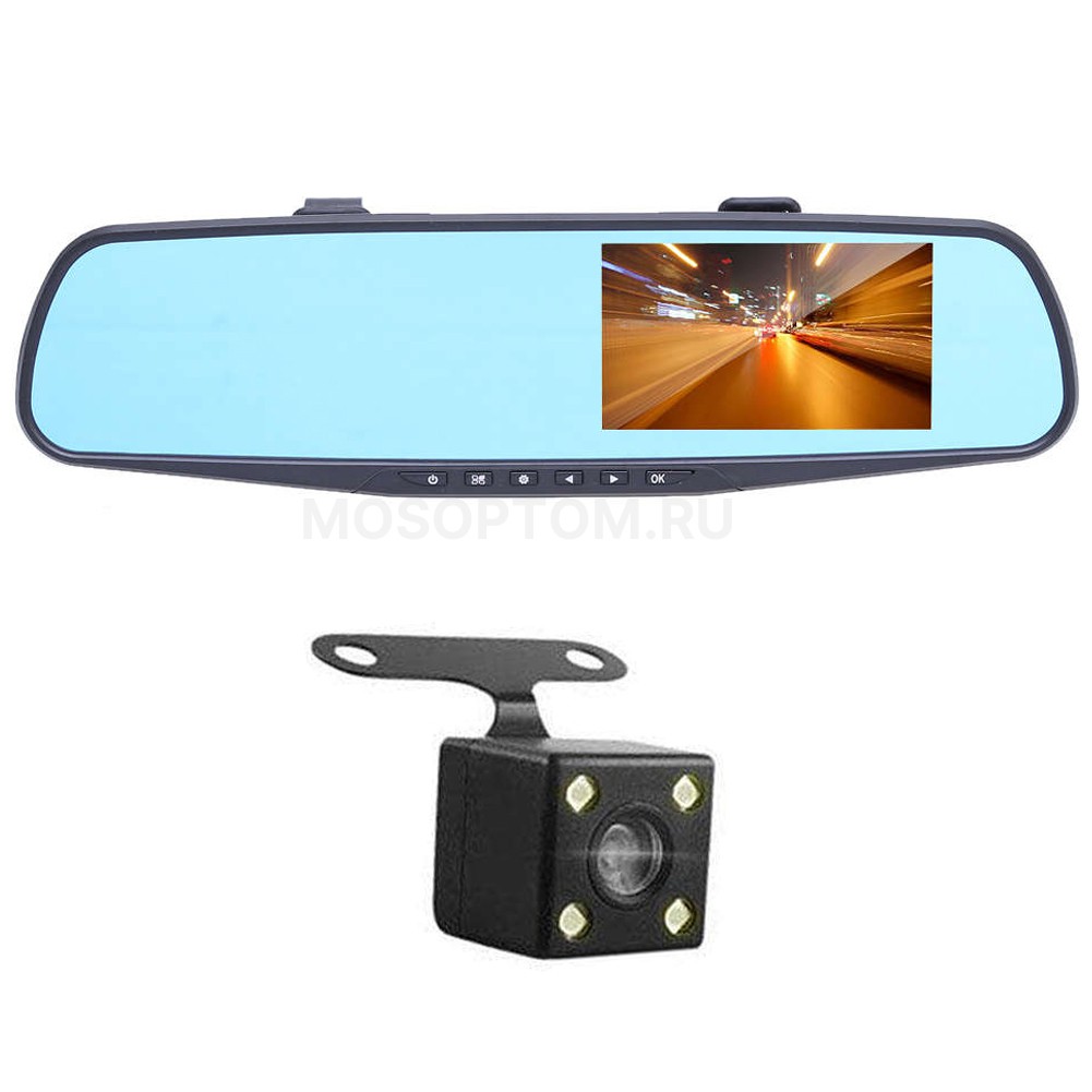 Зеркало заднего вида со встроенным видеорегистратором Vehicle Blackbox DVR качество AAA оптом - Фото №9