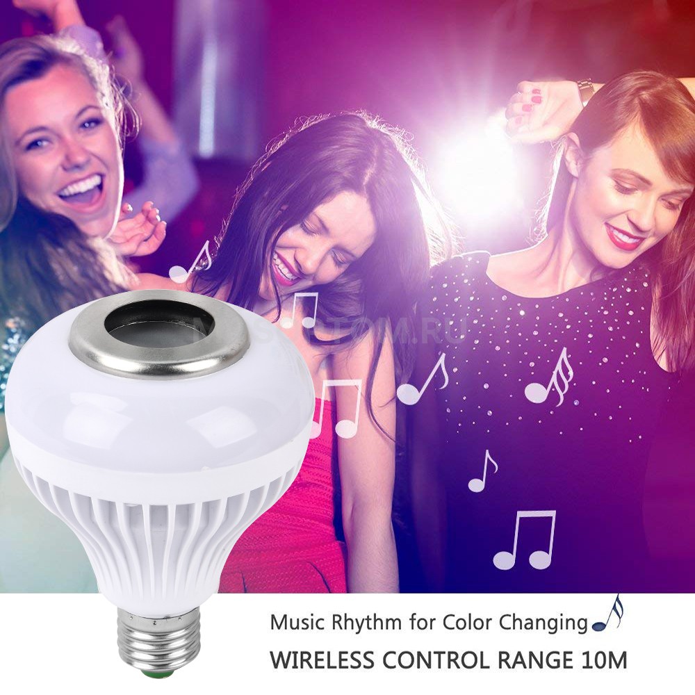 Умная светодиодная музыкальная лампа с пультом Led Music Bulb 7Вт E27 оптом - Фото №3