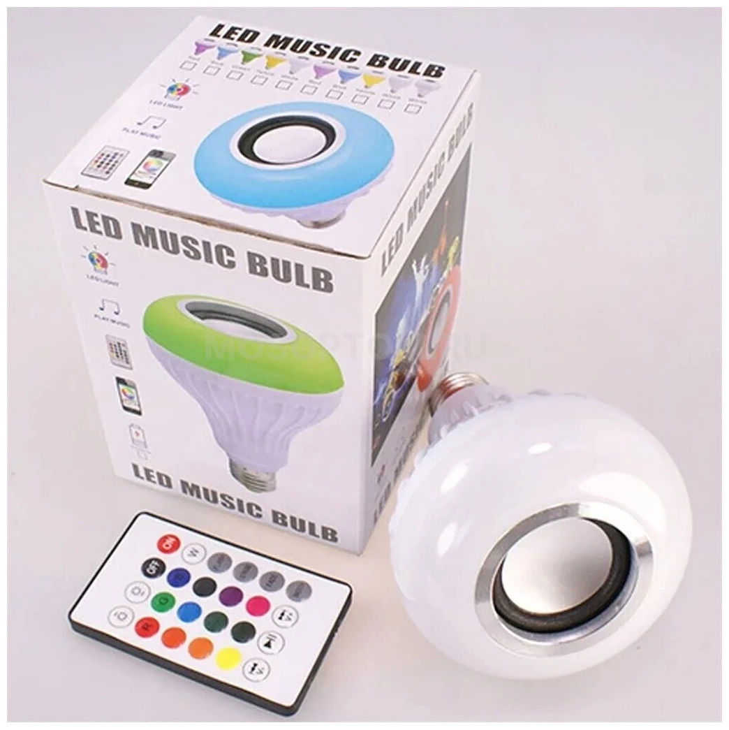Умная светодиодная музыкальная лампа с пультом Led Music Bulb 7Вт E27 оптом - Фото №7