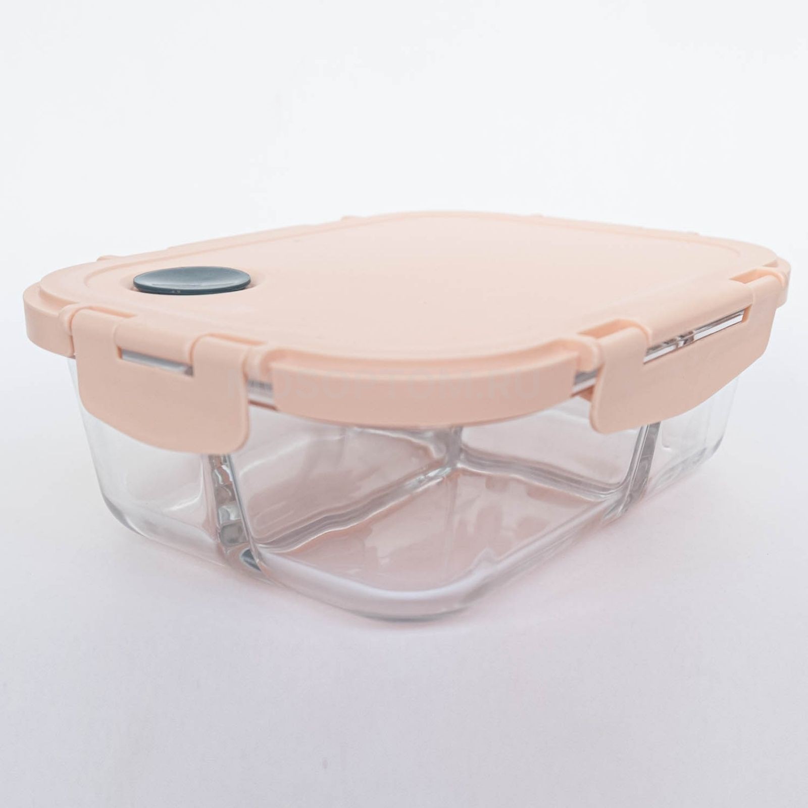 Контейнер стеклянный ОБЕD 1040 мл 3 отсека розовый оптом - Фото №20