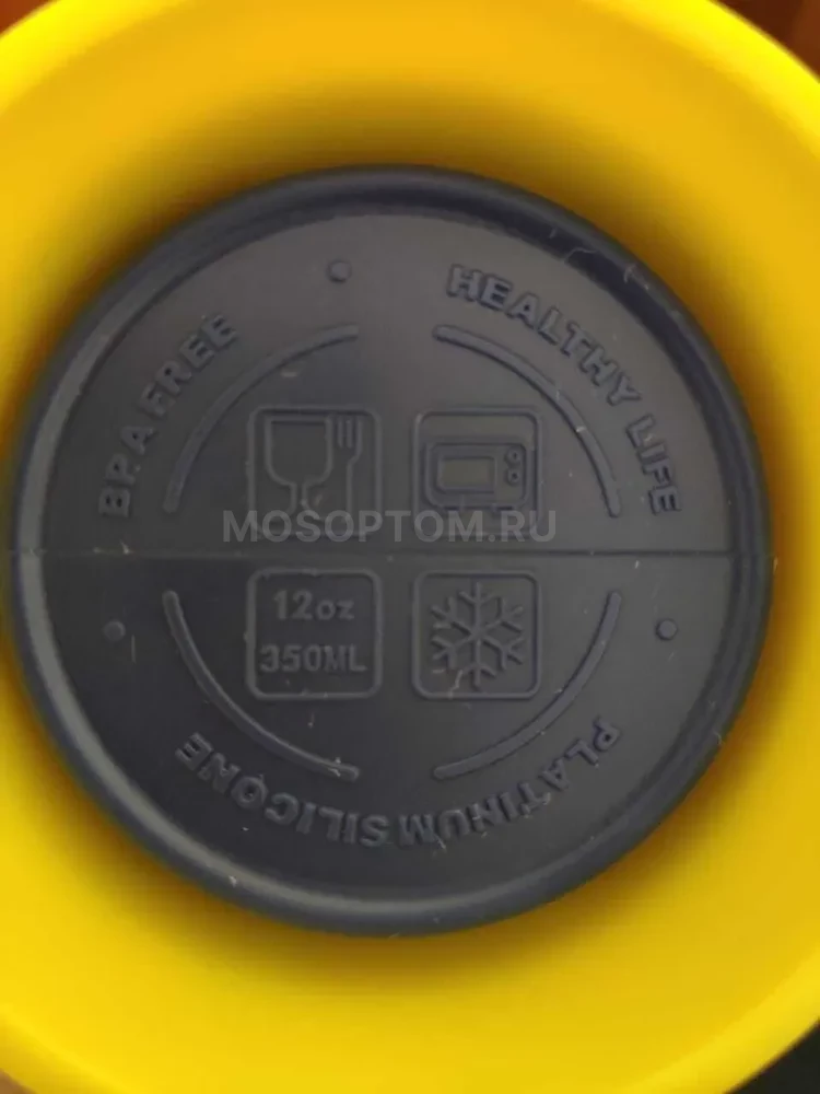 Стакан силиконовый с крышкой ОБЕD складной сине-желтый оптом - Фото №8