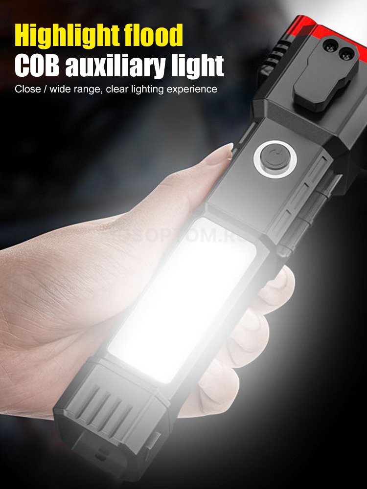 Многофункциональный фонарик LED Flashlight 1200mAh Waterproof Emergency Safety Hammer Working Light оптом - Фото №8