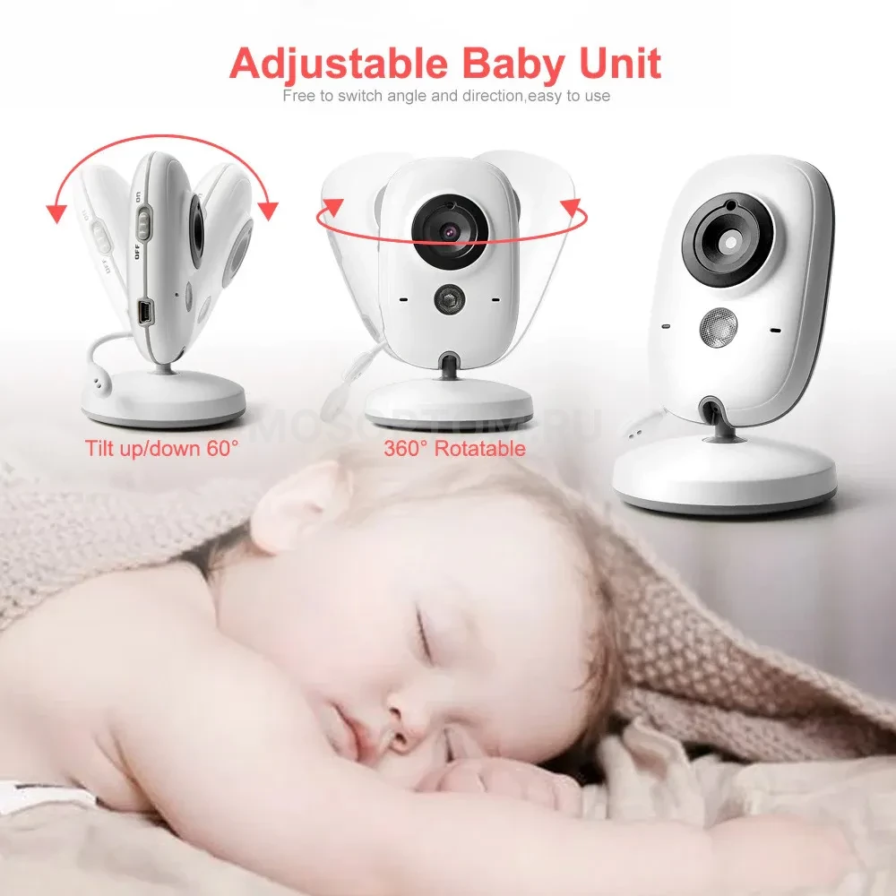 Беспроводная видеоняня Video Baby Monitor VB-603 с увеличенным радиусом действия, цветным экраном 3,2" высокого разрешения оптом - Фото №9