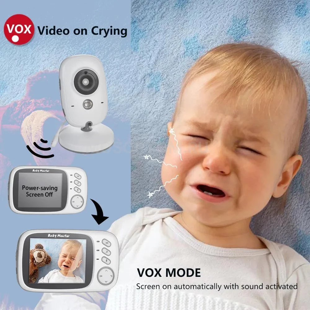 Беспроводная видеоняня Video Baby Monitor VB-603 с увеличенным радиусом действия, цветным экраном 3,2" высокого разрешения оптом - Фото №15