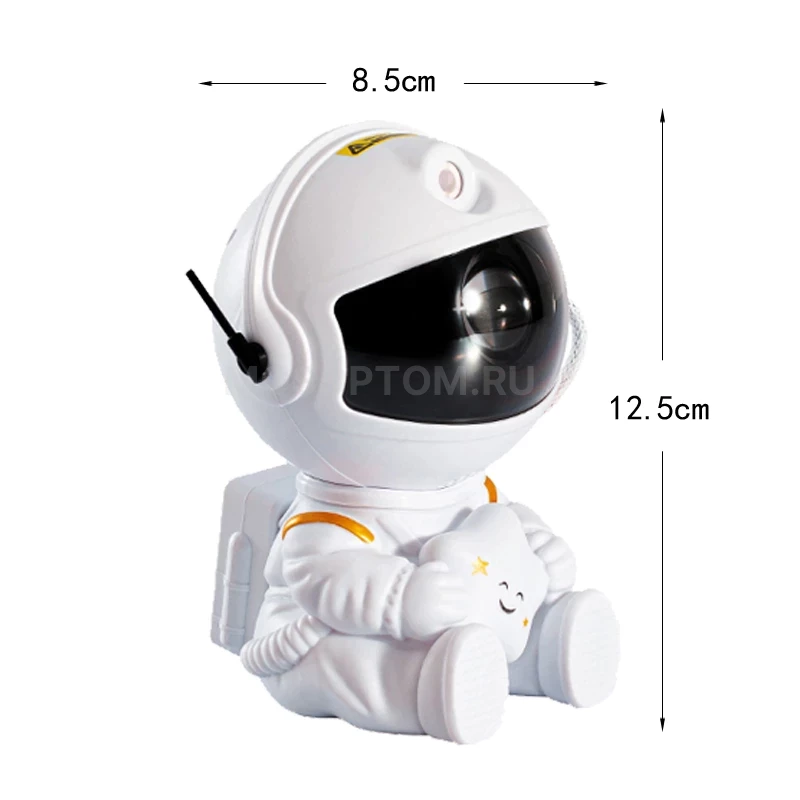 Лазерный проектор-ночник Сидящий Астронавт Astronaut Nebula Projector белый оптом - Фото №4