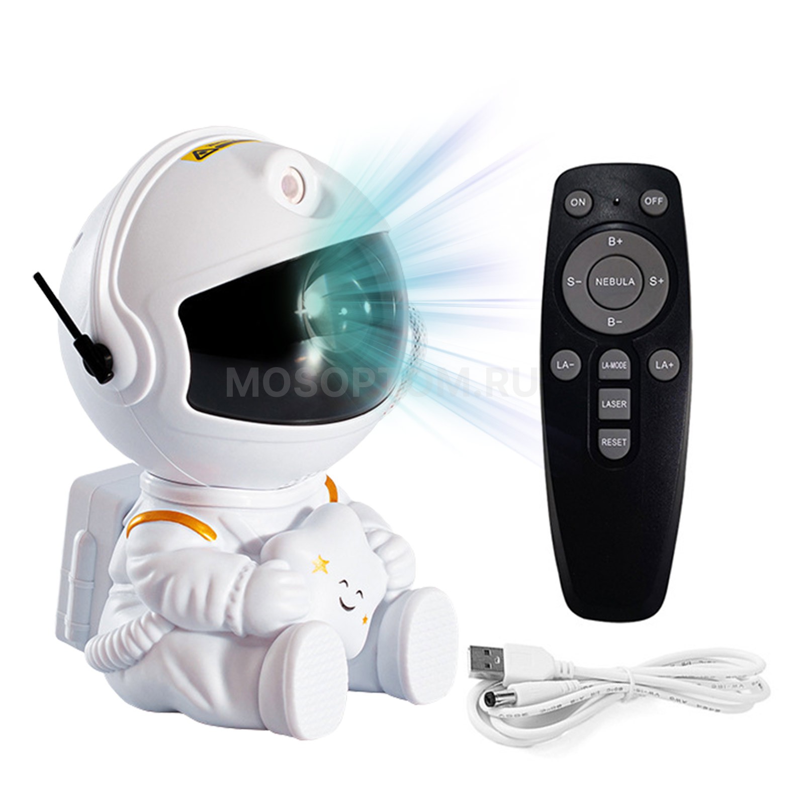 Лазерный проектор-ночник Сидящий Астронавт Astronaut Nebula Projector оптом