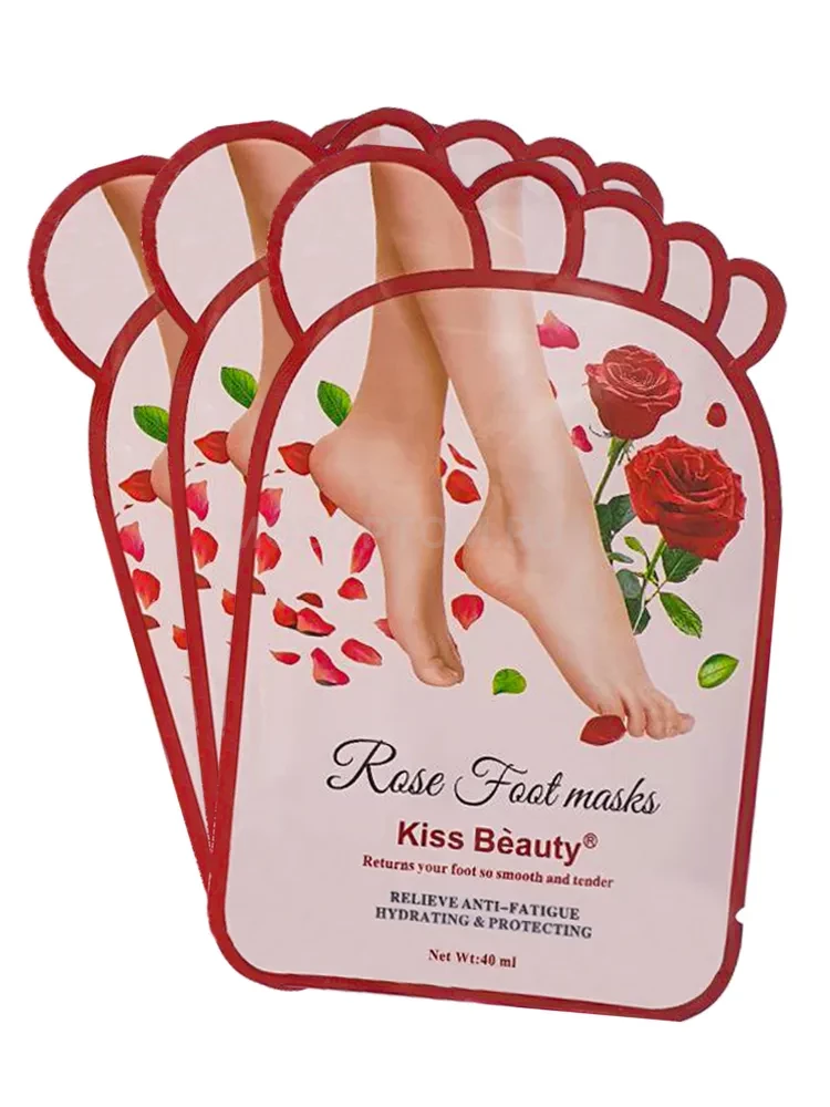 Маска для ног Kiss Beauty Rose Foot Masks 40мл оптом