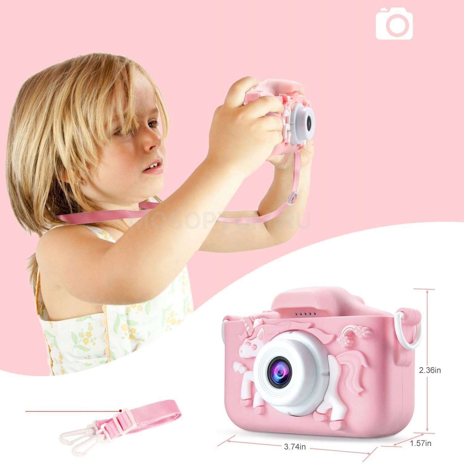 Детский цифровой фотоаппарат Единорог Digital Camera For Children оптом - Фото №9