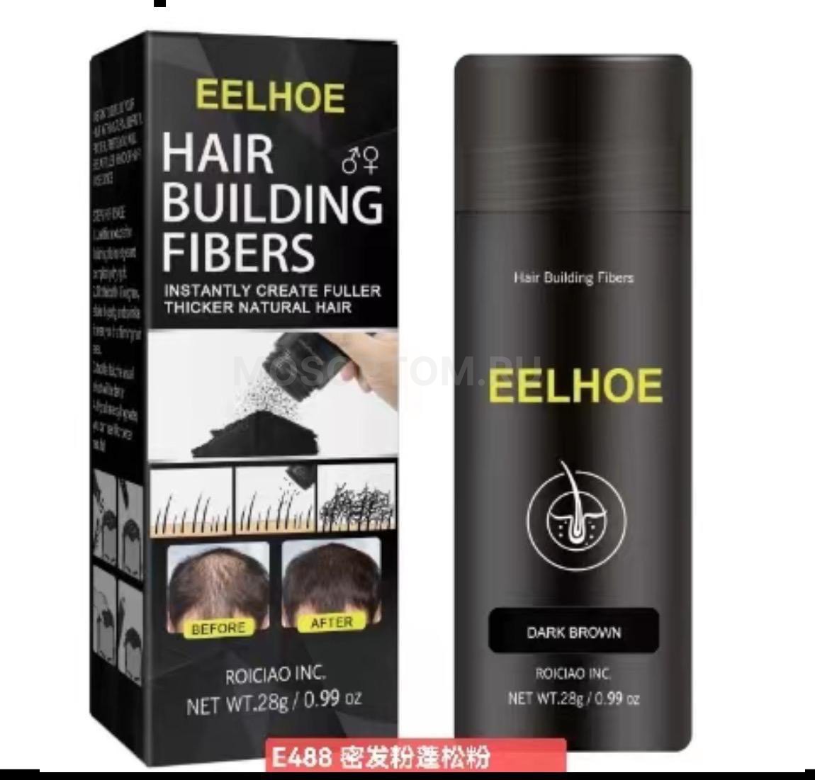 Пудра-спрей для наращивания волос Eelhoe Hair Building Fibers 28г оптом - Фото №2