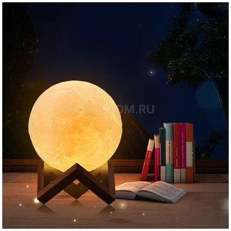 Лунная лампа ночник Moon Light с пультом и подставкой оптом - Фото №3