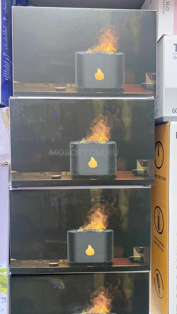 Ультразвуковой аромадиффузор увлажнитель с имитацией пламени Flame Aromatherapy Machine оптом