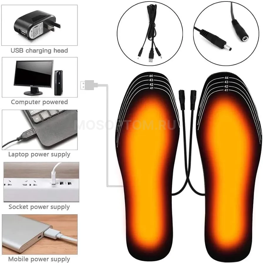Стельки для обуви с подогревом от USB Winter Electric Heated Insoles оптом - Фото №5