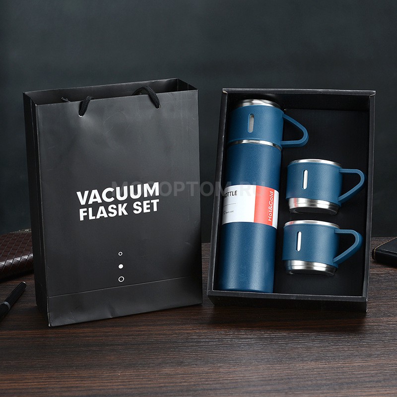 Набор термос с тремя кружками Vacuum Flask Set 500мл оптом - Фото №4