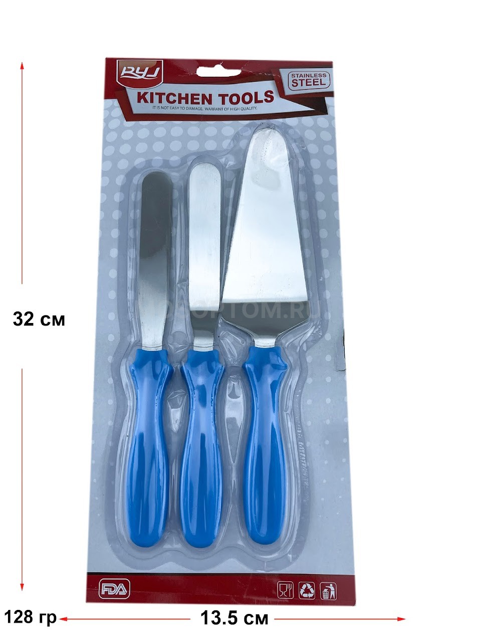 Набор шпателей кондитерских 3в1 Kitchen Tools оптом - Фото №3