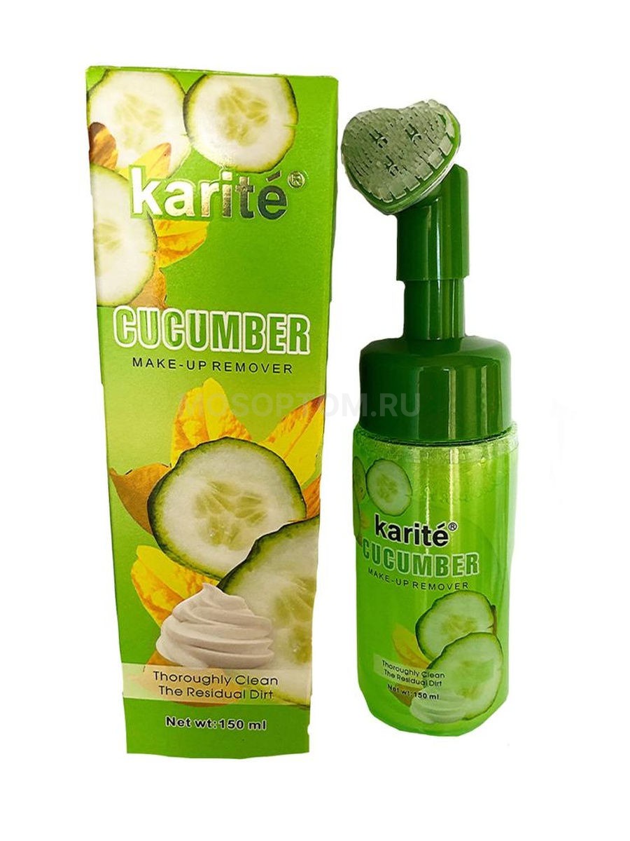Пенка для умывания с щеточкой Karite Cucumber Make-Up Remover 150мл оптом