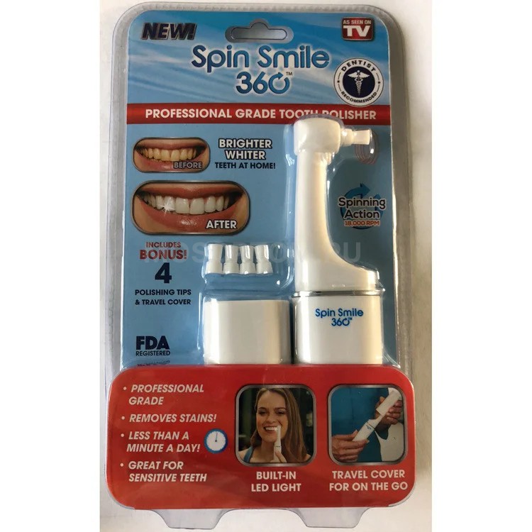 Отбеливающий прибор для зубов Spin Smile 360 Professional Grade Tooth Polisher оптом