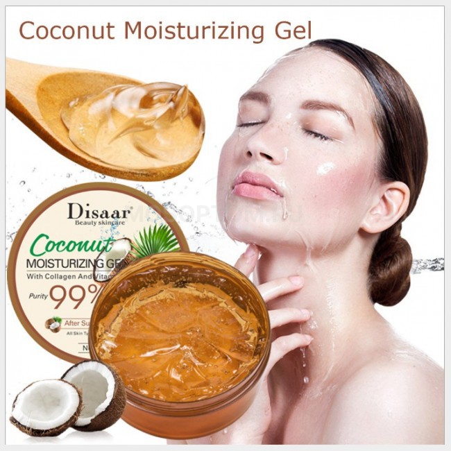 Гель для лица и тела с кокосом и коллагеном Disaar Coconut Skin Moisturizing Gel 99% 300мл оптом - Фото №4