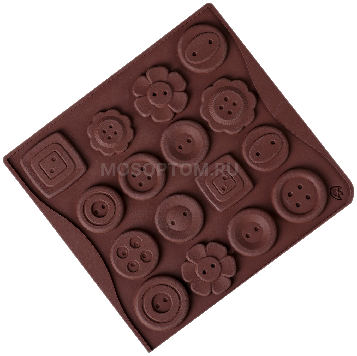 Форма силиконовая для шоколадных конфет Пуговицы 16 ячеек оптом