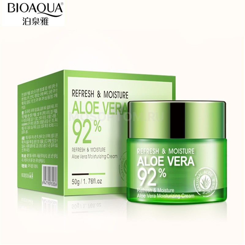 Крем для лица с алоэ вера Bioaqua 92% Refresh &amp; Moisture, 50 гр оптом - Фото №2