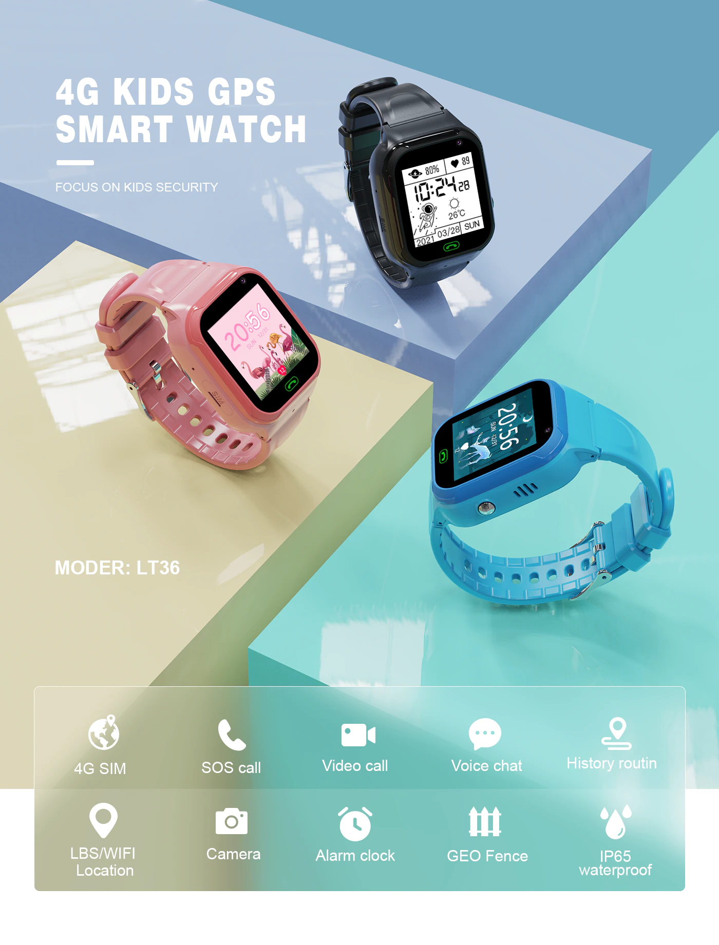 Детские умные часы Smart Baby Watch LT36 оптом - Фото №2