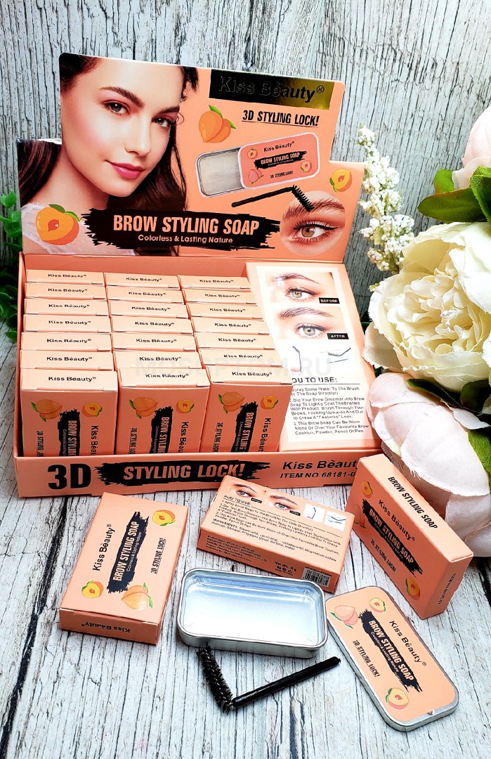 Воск-мыло для бровей Kiss Beauty 3D Styling Look Eyebrow Styling Soap 10г оптом - Фото №7