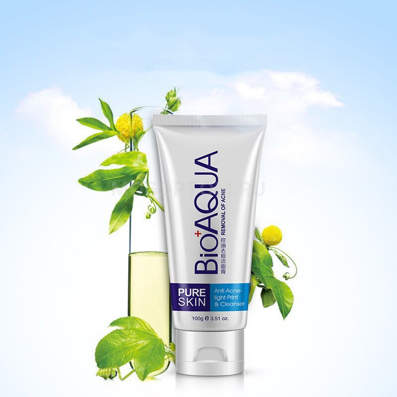 Пенка для умывания Bioaqua Pure Skin Anti Acne-Light Print & Cleanser 100г оптом - Фото №3