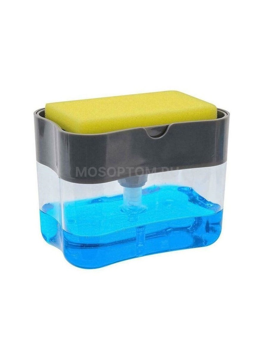 Дозатор для моющего средства с подставкой для губки Soap Pump Sponge Caddy 385мл оптом - Фото №2
