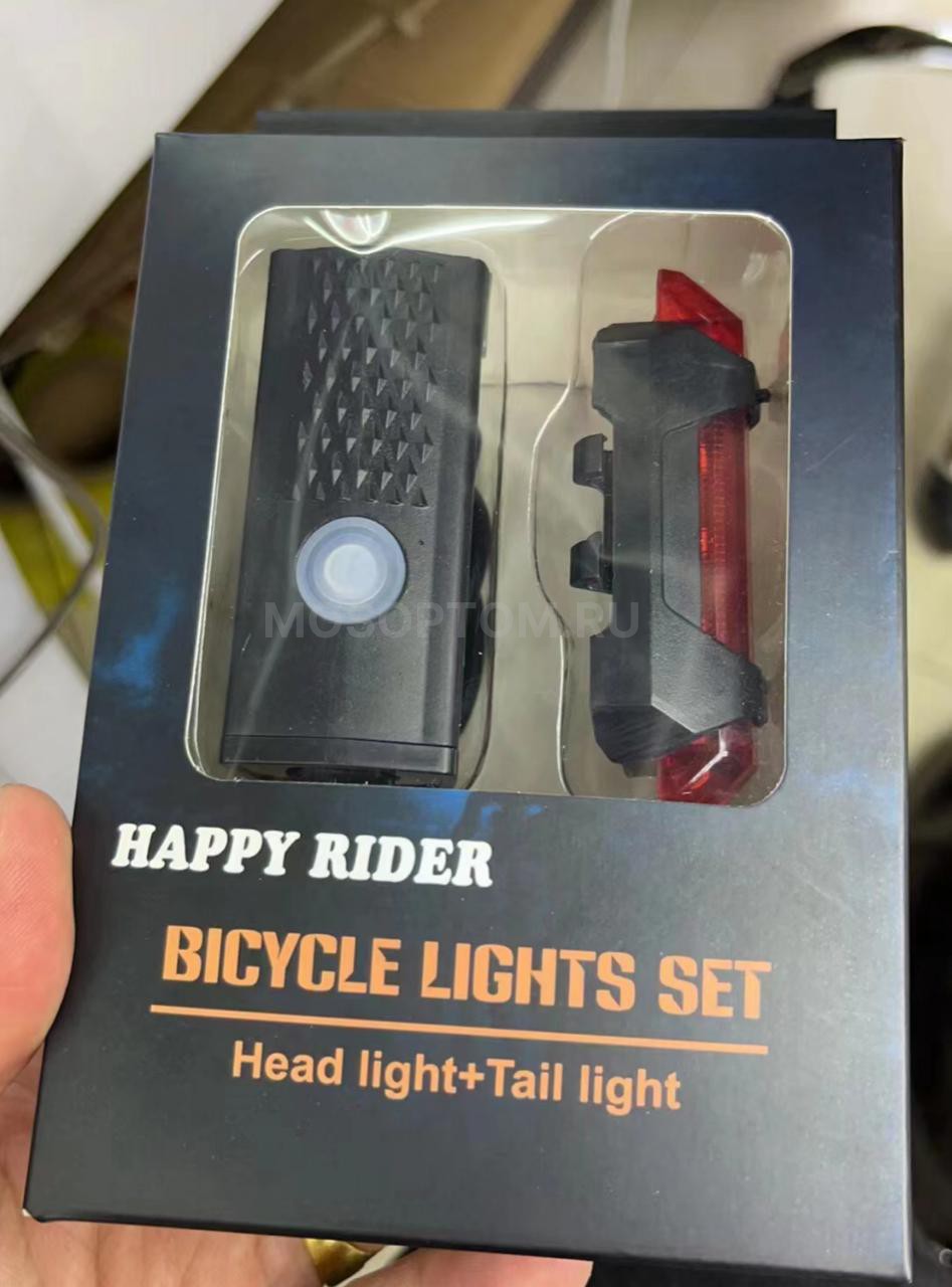 Фонарь велосипедный со стопом Happy Rider Bicycle Lights Set оптом - Фото №7