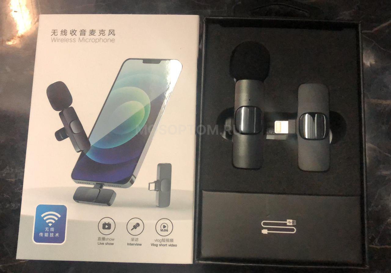 Микрофон петличный Bluetooth Wireless Microphone для iPhone оптом - Фото №2