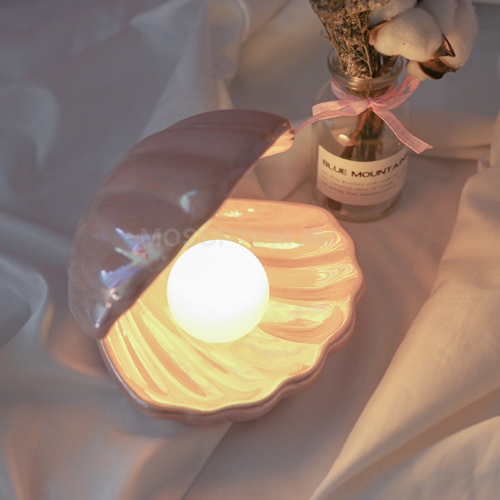 Светодиодный ночник в виде жемчужины Clam Shell Lamp оптом - Фото №4