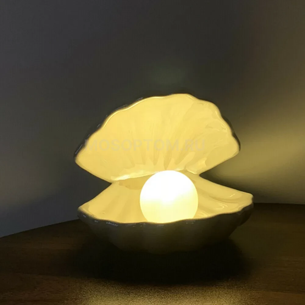 Светодиодный ночник в виде жемчужины Clam Shell Lamp оптом - Фото №6