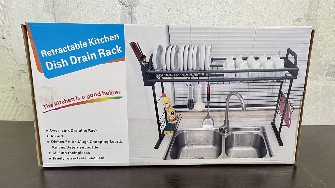 Кухонный стеллаж подставка для сушки посуды над раковиной Retractable Kitchen Dish Drain Rack оптом - Фото №6