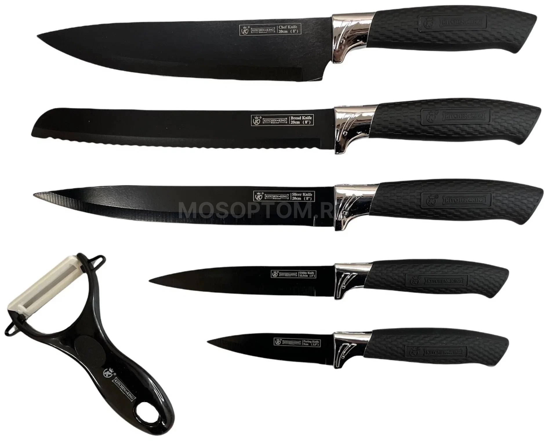 Набор ножей Kitchen King KK-127060 5 ножей с овощечисткой оптом - Фото №5