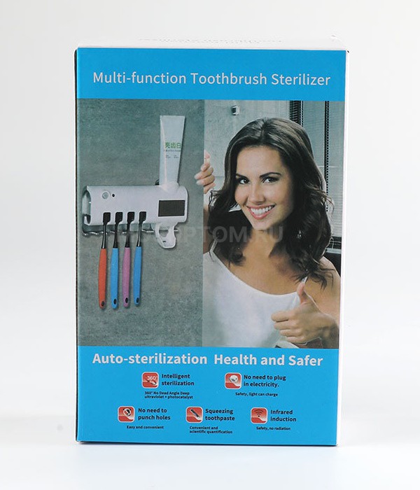 Мультифункциональный держатель-стерилизатор УФ для зубных щеток 3в1 Multi-function Toothbrush Sterilizer оптом - Фото №2