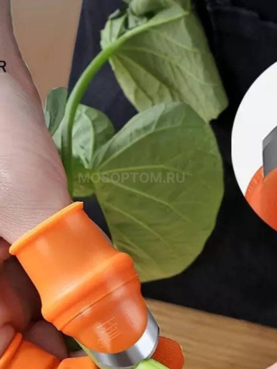 Силиконовый садовый секатор на палец с лезвием для очистки фруктов и овощей оптом - Фото №8