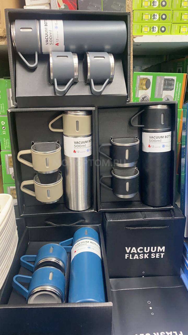 Набор термос с тремя кружками Vacuum Flask Set 500мл оптом - Фото №5