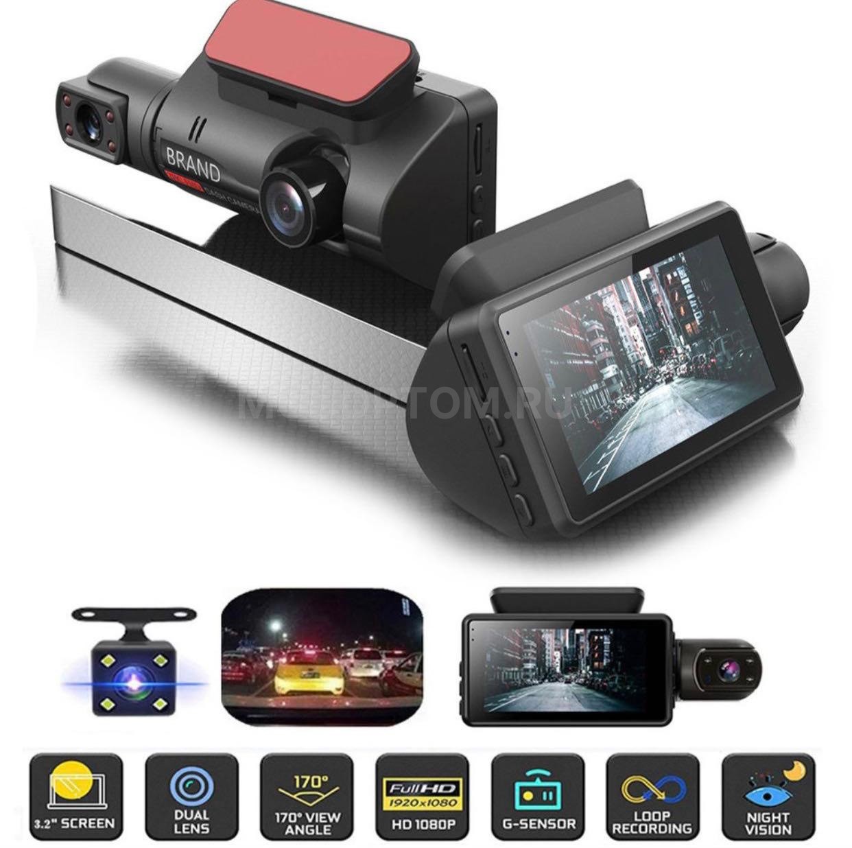 Автомобильный видеорегистратор BlackBOX DVR A68 Dual Lens, 2 камеры, Full HD 1080 оптом - Фото №3