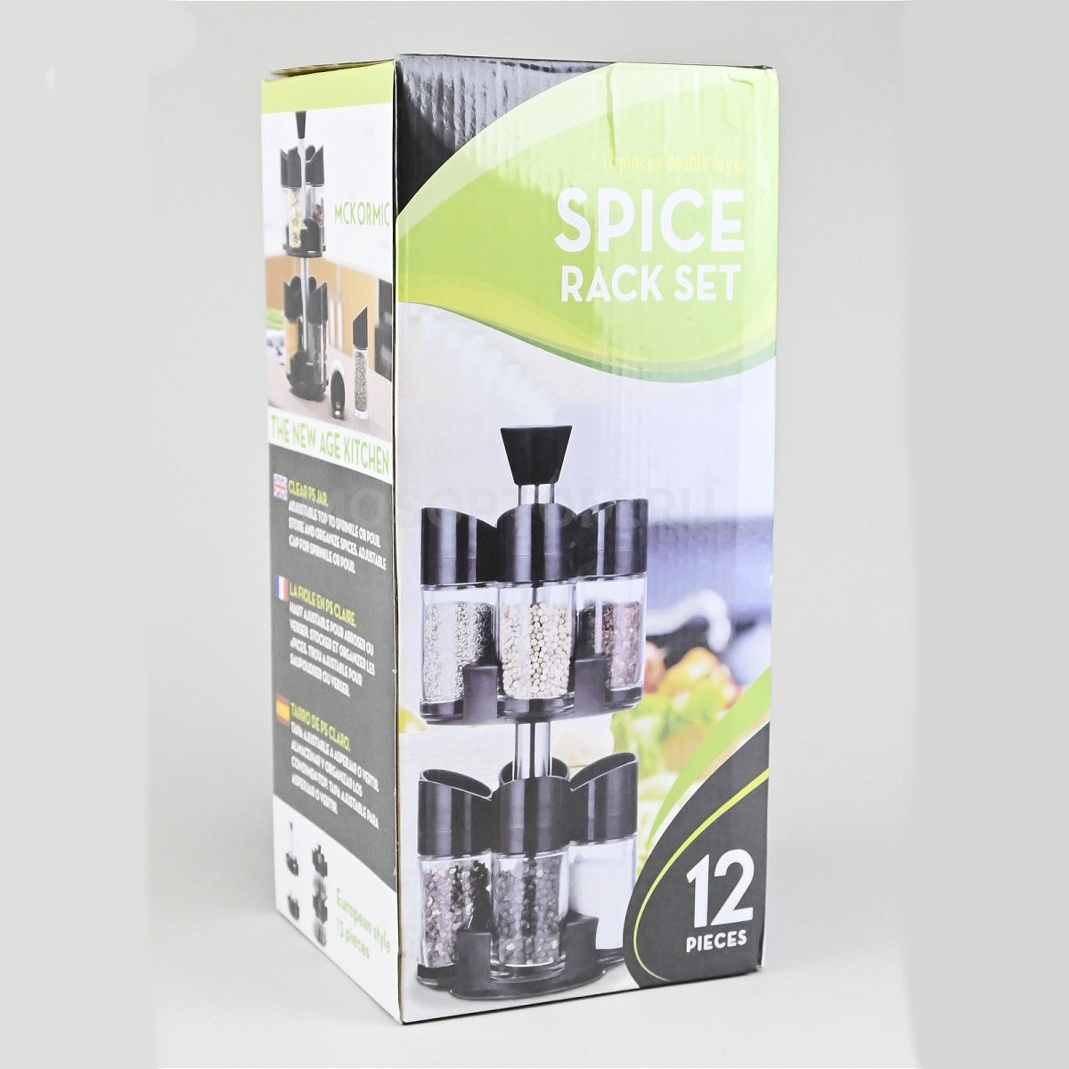 Набор емкостей для специй на вращающейся подставке Spice Rack Set 12шт оптом