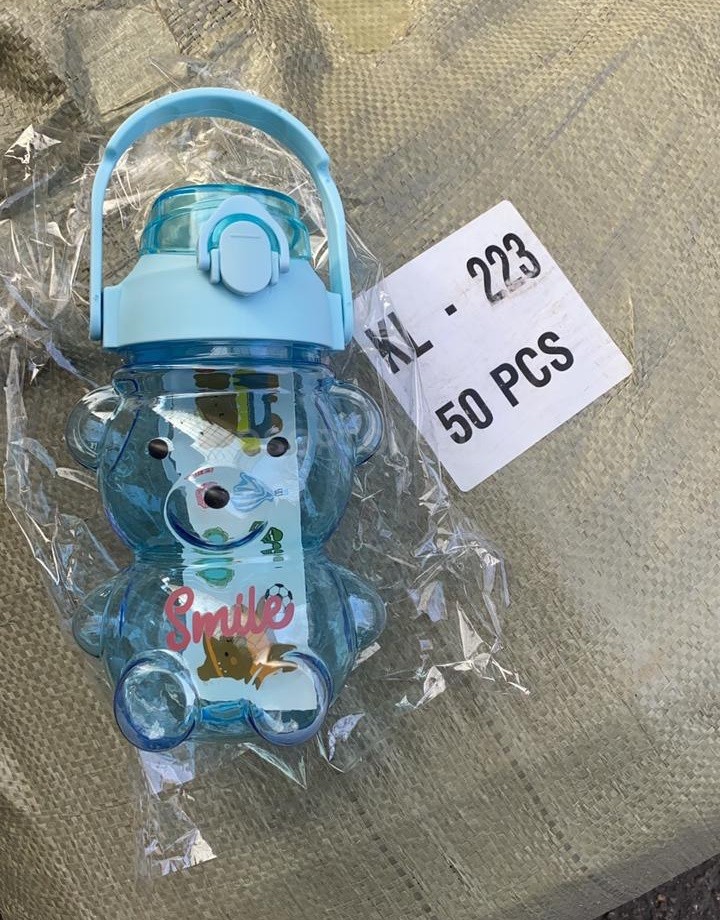 Бутылка для воды детская с трубочкой Smile Мишка 1000мл оптом - Фото №2