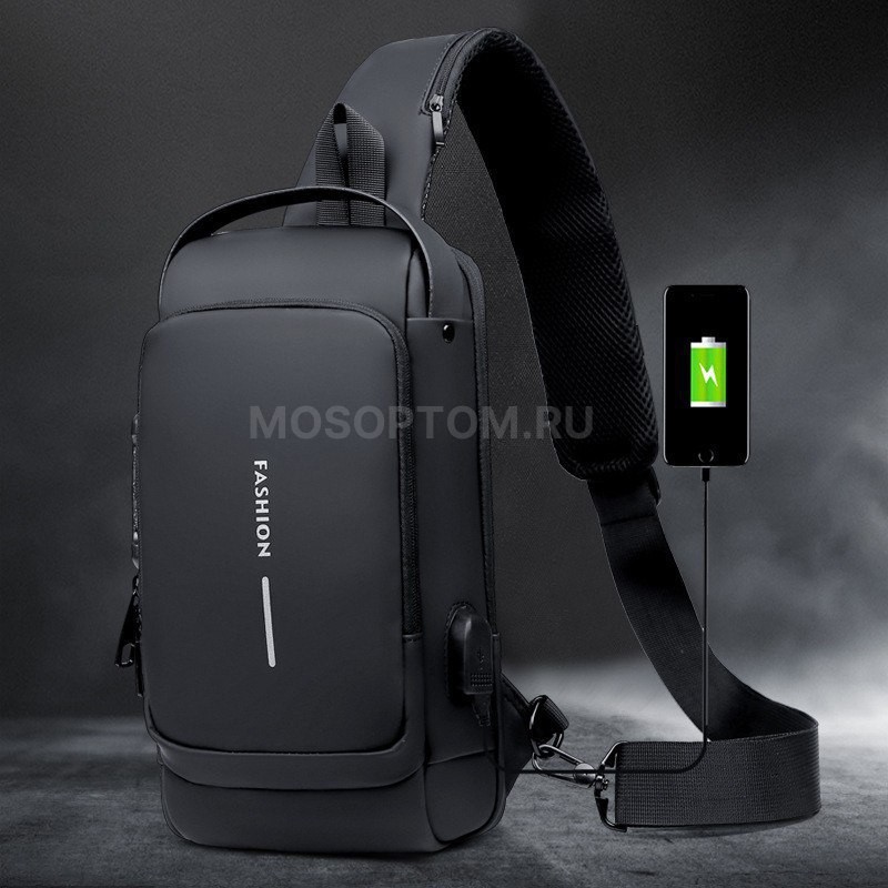 Мужская сумка кросс-боди с внешним USB-портом и кодовым замком Fashion оптом - Фото №6