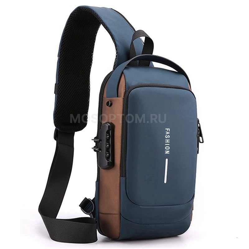 Мужская сумка кросс-боди с внешним USB-портом и кодовым замком Fashion оптом - Фото №7