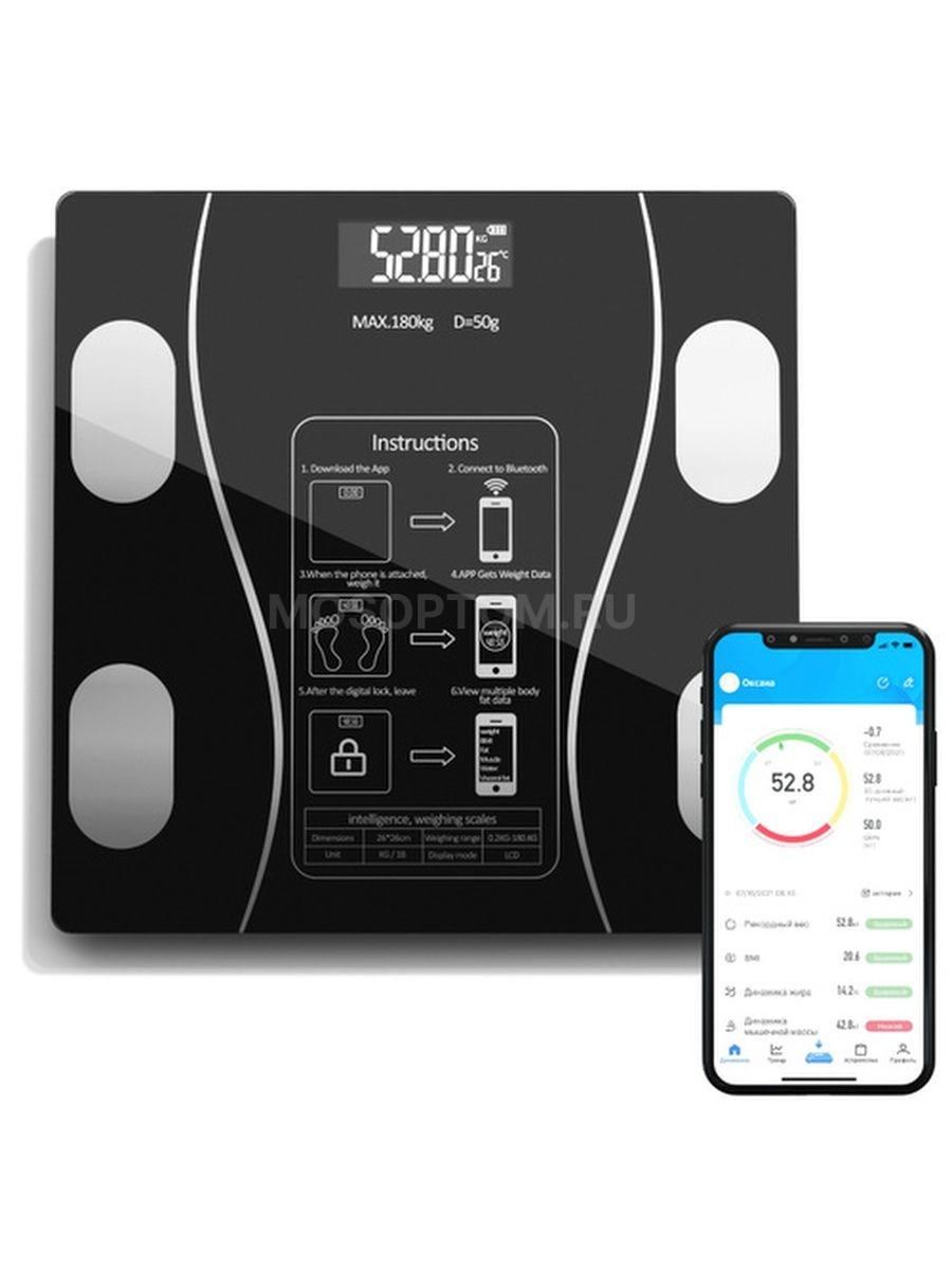 Весы напольные электронные Supscale Bluetooth Body Fat Scale оптом - Фото №4